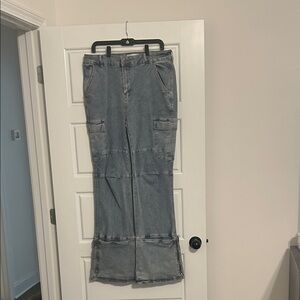 Women's Blue Cargo Jeans